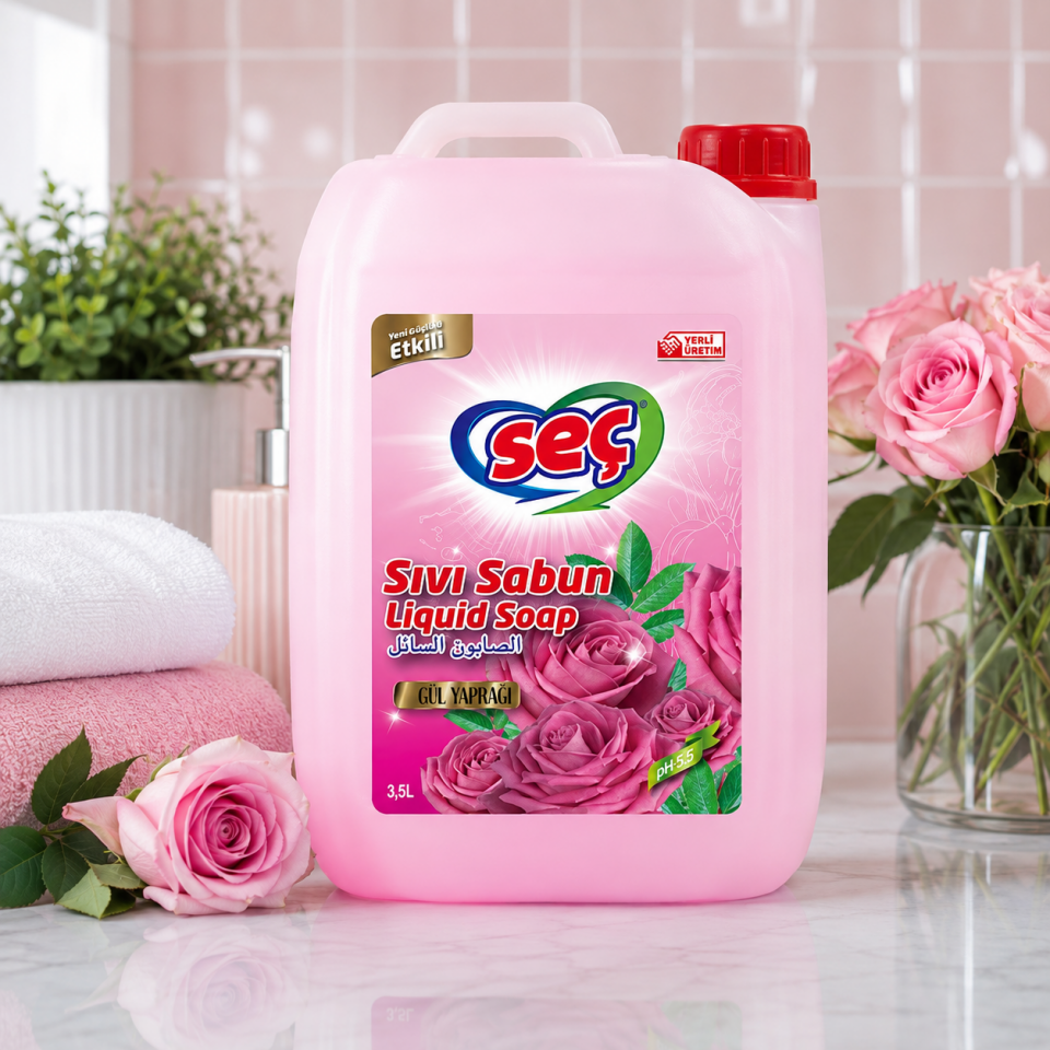 Seç Sıvı El Sabunu Gül Yaprağı (Pet) 3.5Kg