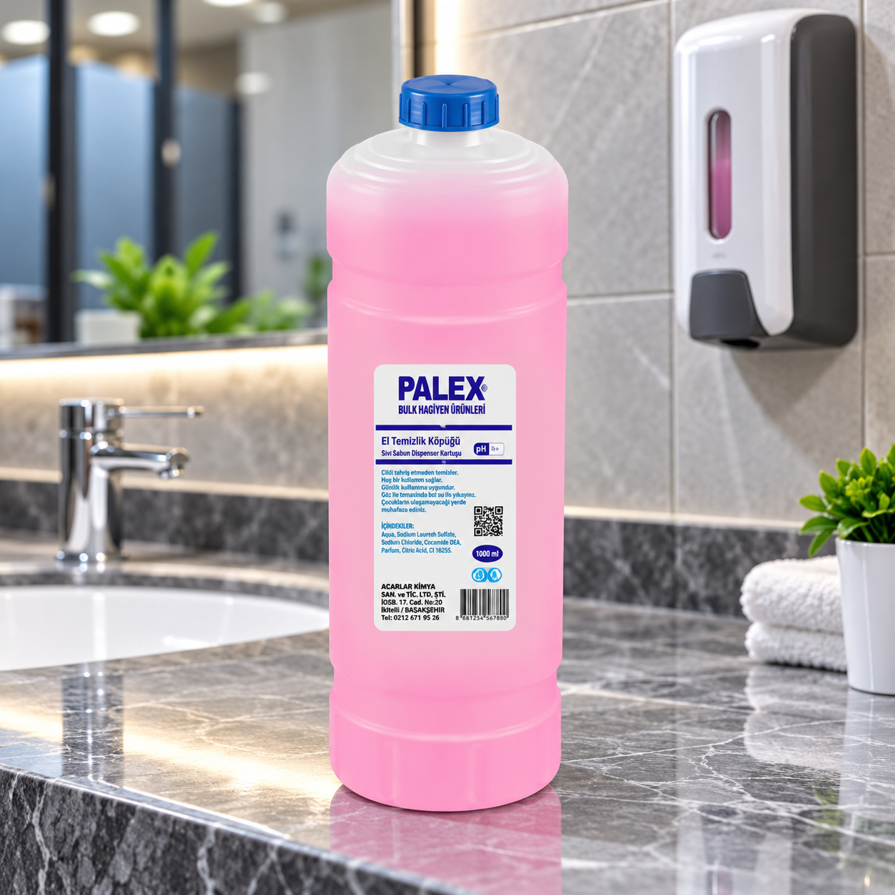Palex Ankastre Sıvı Sabun Dispenseri Kartuşu 1000 Cc Dolu