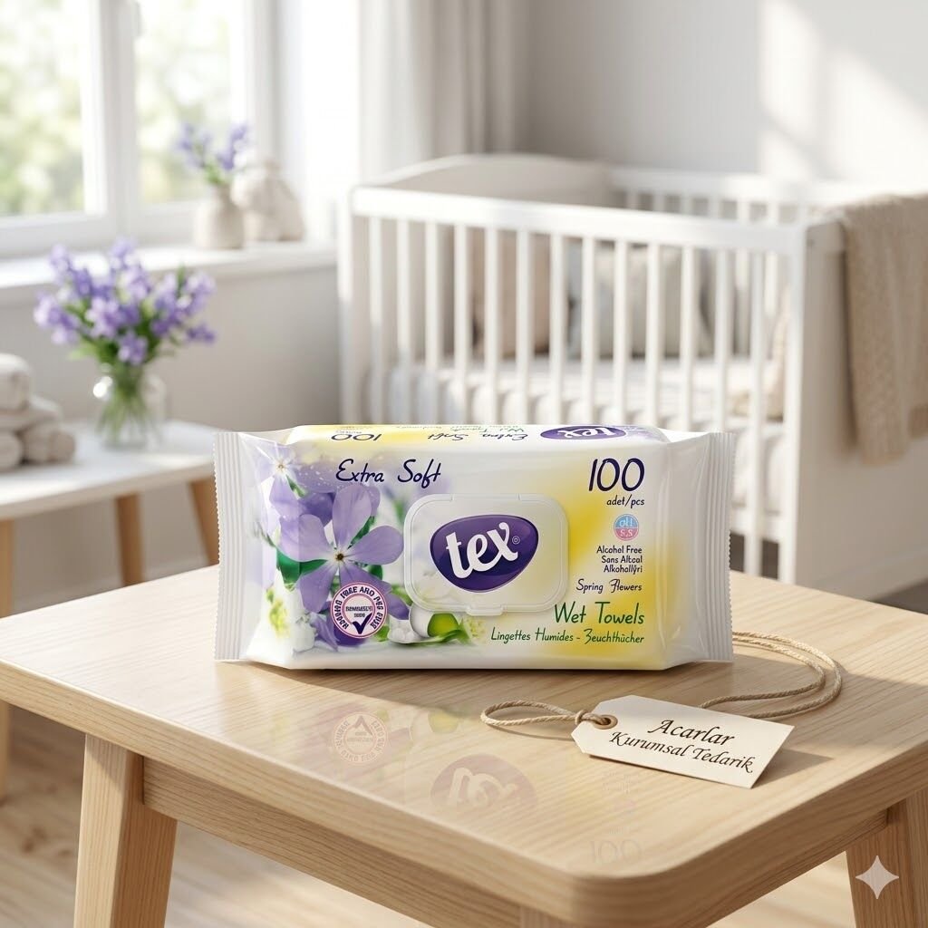 Tex Baby Islak Havlu 100'Lü Bahar Çiçeği