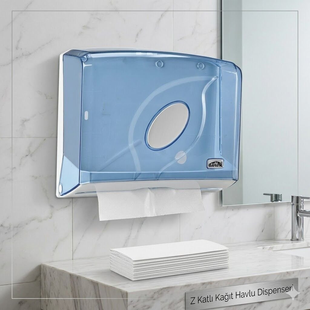 Awion Z Katlı Kagıt Havlu Dispenseri , Küçük , Şeffaf
