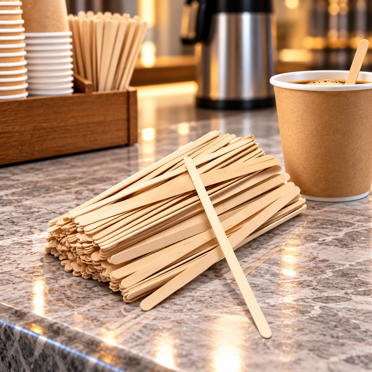 Bambu Ahşap Karıştırıcı 400 Lü 24 Adet