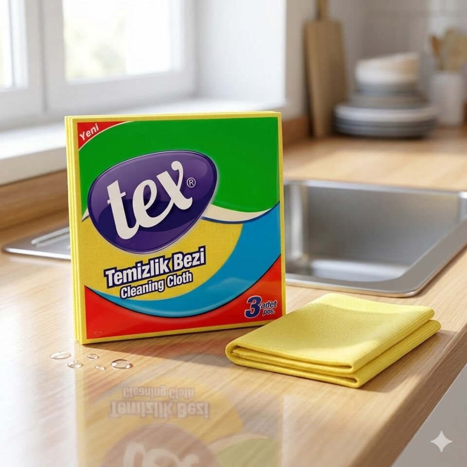 Standart 3'Lü Sarı Temizlik Bezi 140Gr/M2 38*38 Cm 48