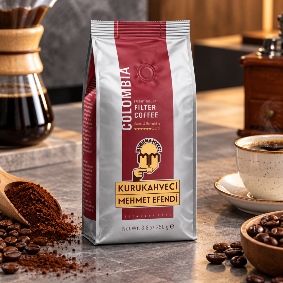Mehmet Efendi Filtre Kahve Colombian 250 Gr 12 Adet