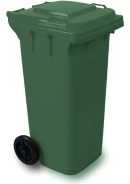 120 Litre Kapaklı Tekerlekli Çöp Konteyneri