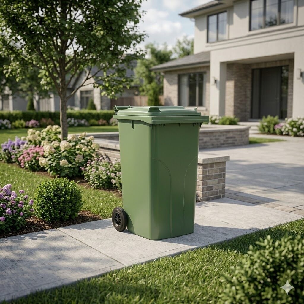 240 Litre Kapaklı Tekerlekli Çöp Konteyneri