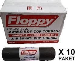 800 Gr Floppy Jumbo Çöp Poşeti Siyah  80*110   10*10