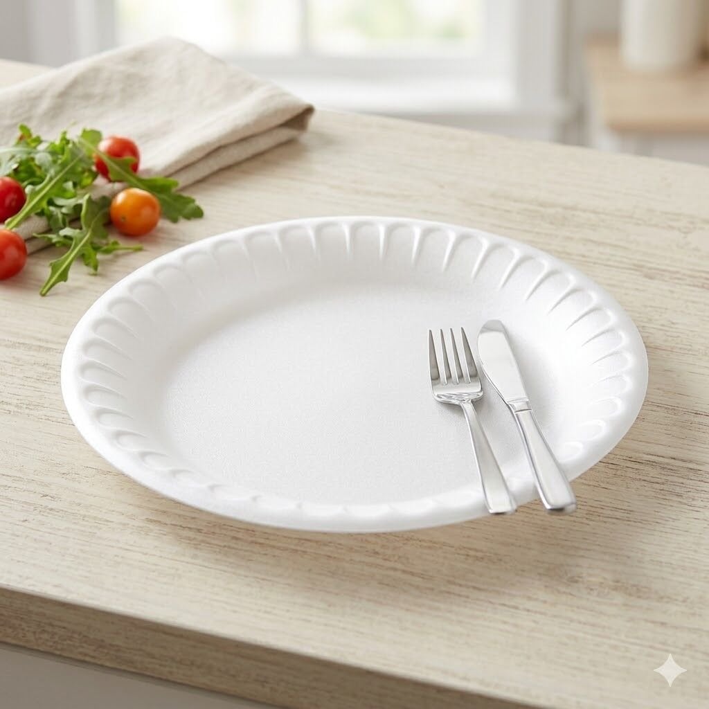 17 Cm Küçük Yuvarlak Köpük Tabak 100 lü