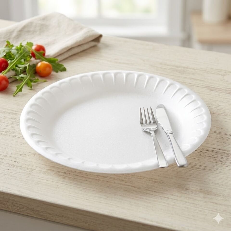 23 Cm Büyük Yuvarlak Köpük Tabak 100 lü