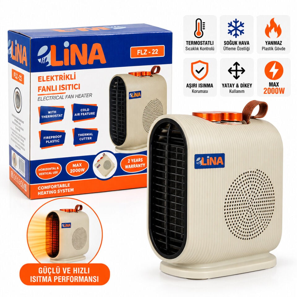 Lina Flz-22 Elektrikli Fanlı Isıtıcı Ve Soğutucu Soba 2000W