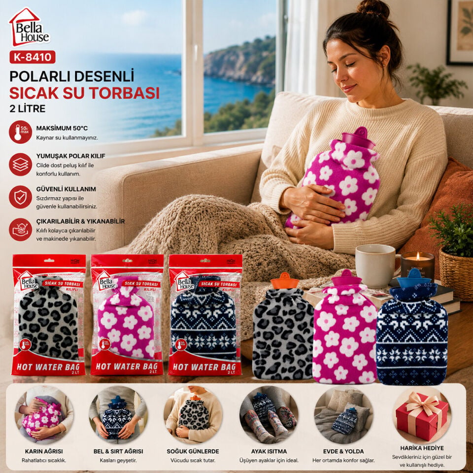 Bella House K-8410 Polarlı Sıcak Su Torbası 2 Lt