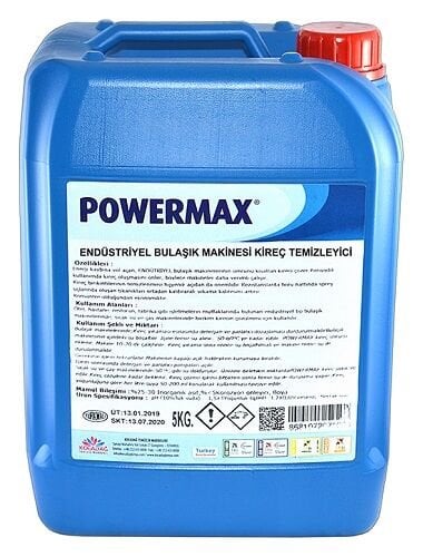 Powermax  Endüstriyel Bulaşık Makine Kireç Giderici 5 Kilo