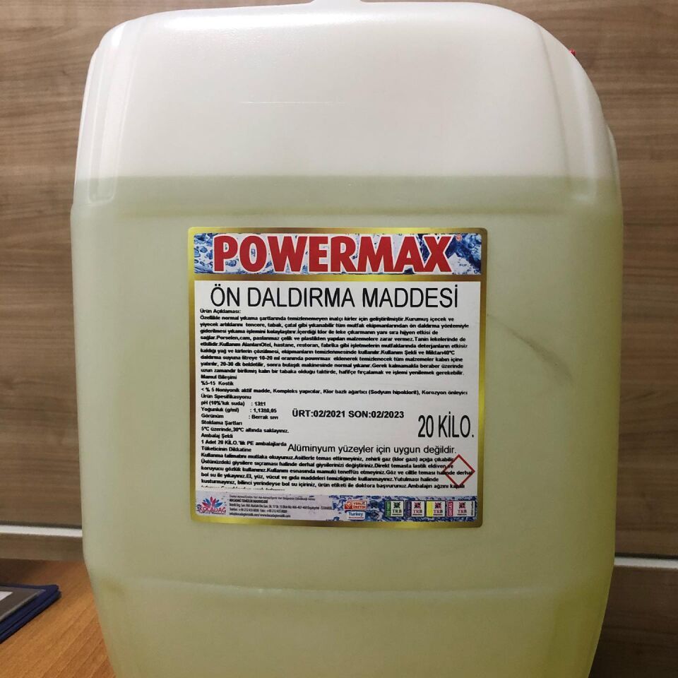 Powermax Ön Daldırma Ve Nişasta Temizleme Bulaşıklar İçin 20 Kg