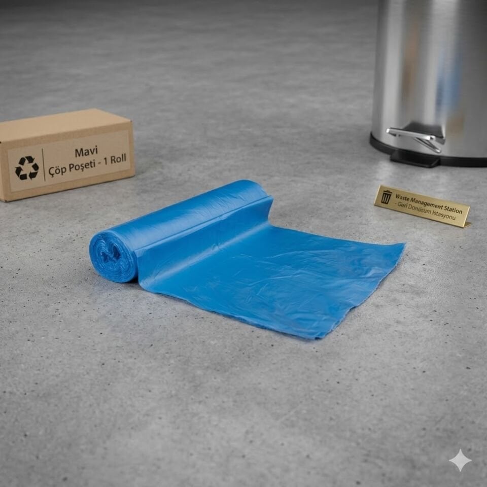 Büyük Boy Çöp Poşeti Mavi 65*80