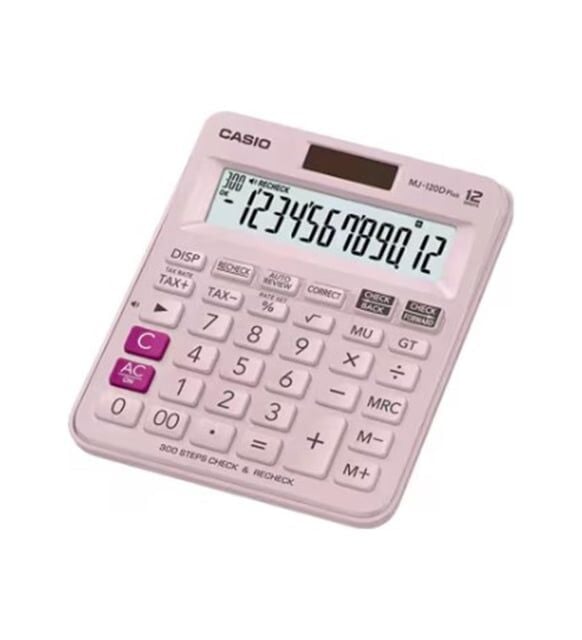 Casıo Mj-120 D Hesap Makinesi 12 Hane Pembe