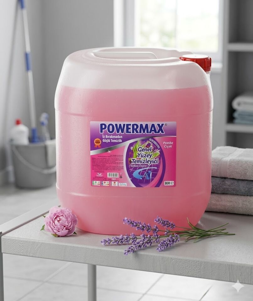 Powermax Parfümlü Yüzey Temizleyici 30 Lt.Pembe Çicek*Lavanta