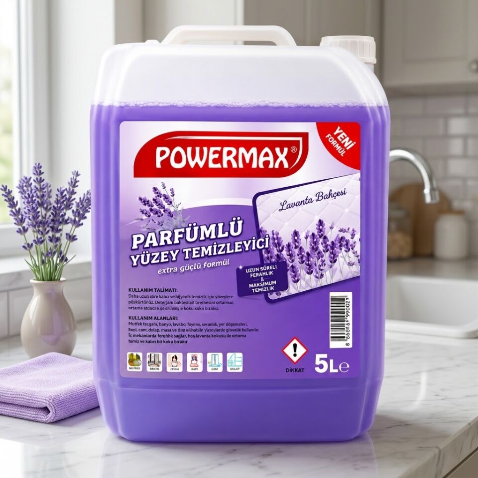 Powermax Parfümlü Yüzey Temizleyici 5 Lt Pembe Çicek*Lavanta