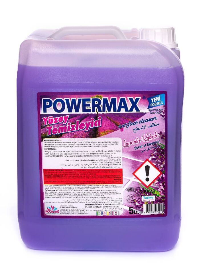 Powermax Parfümlü Yüzey Temizleyici 5 Lt Pembe Çicek *Lavanta
