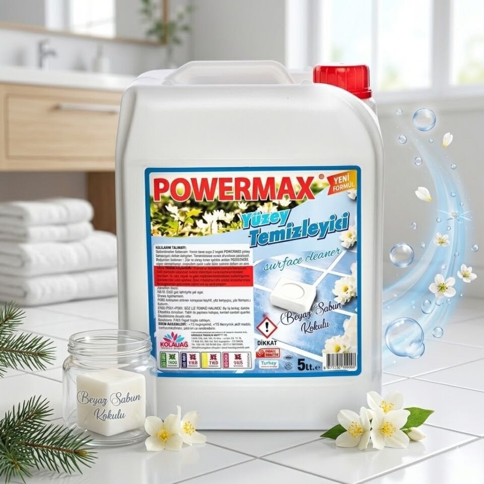 Powermax Beyaz Sabun Kokulu Yüzey Temizleyici  5 Lt