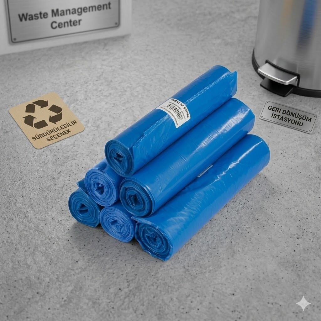 Kağıt Atık Jumbo Boy  Çöp Torbası 80*110 Mavi