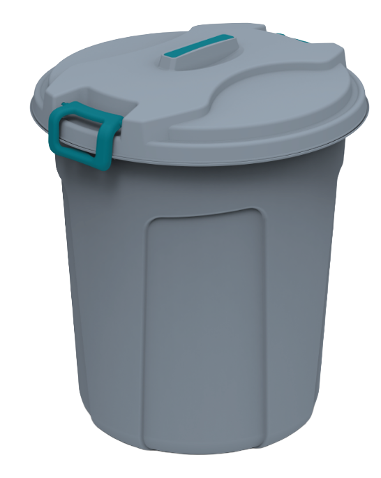 Kilitlenebilir Kapaklı Yuvarlak Çöp Kovası 50 Lt. Utp