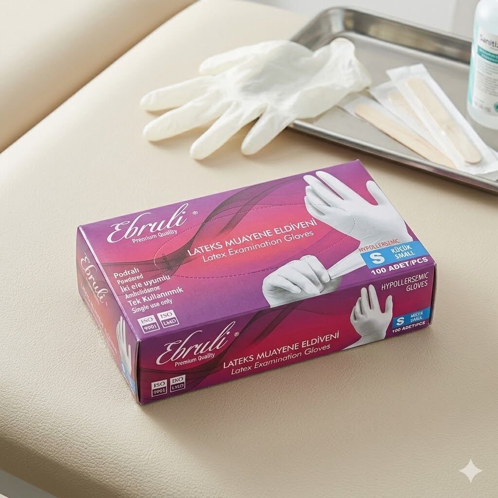 Ebruli Pudralı  S Beden Lateks Eldiven