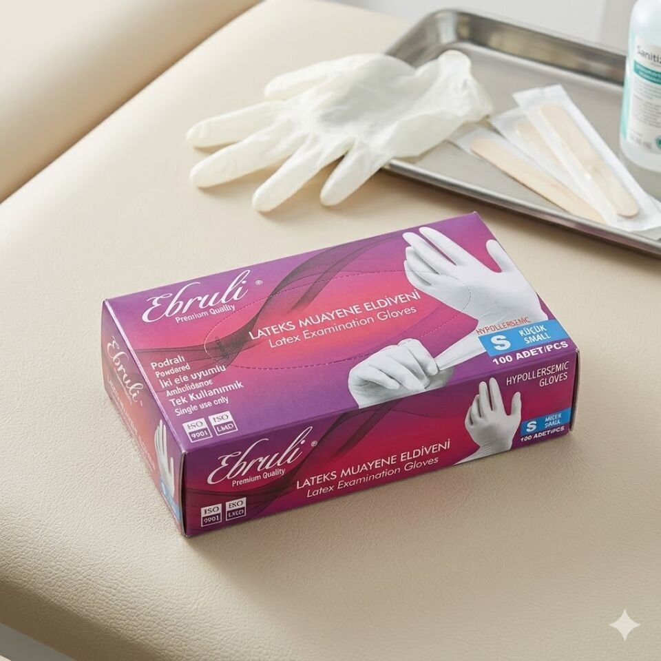 Ebruli Pudralı  S Beden Lateks Eldiven