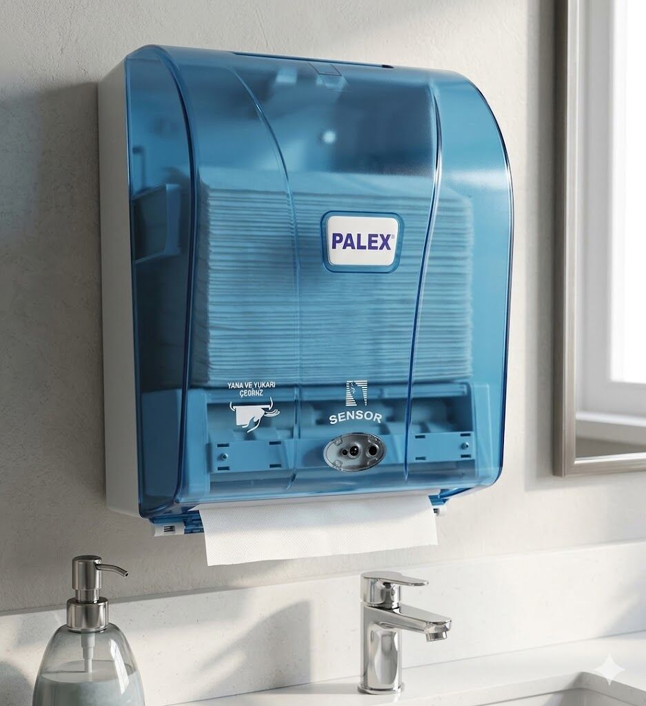 Otomatik Havlu Dispenseri Şeffaf Mavi