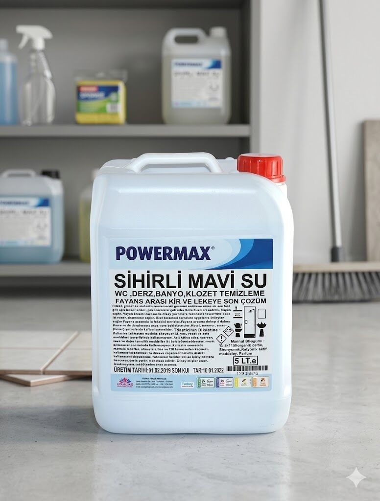 Powermax  Sihirli Mavi Su Wc Banyo Fayans Derz Temizleme 5 Kg