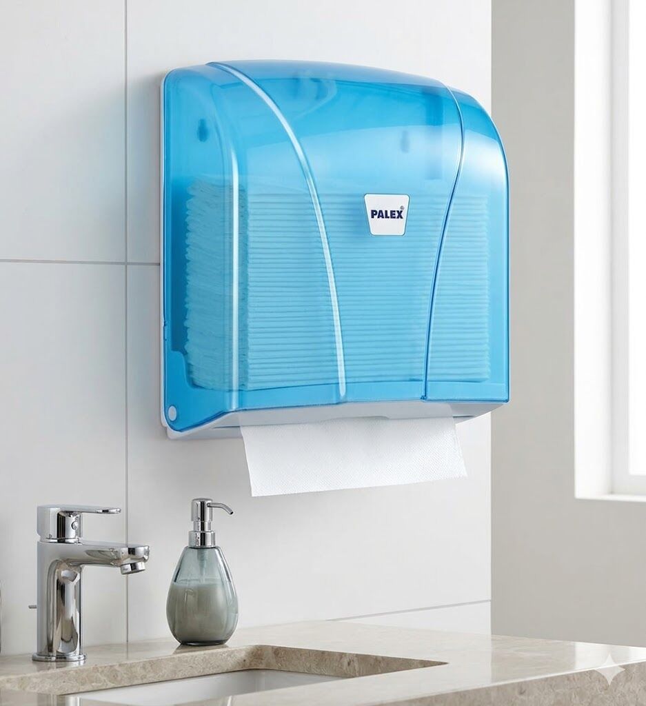 Z Katlı Kağıt Havlu Dispenseri Şeffaf Mavi