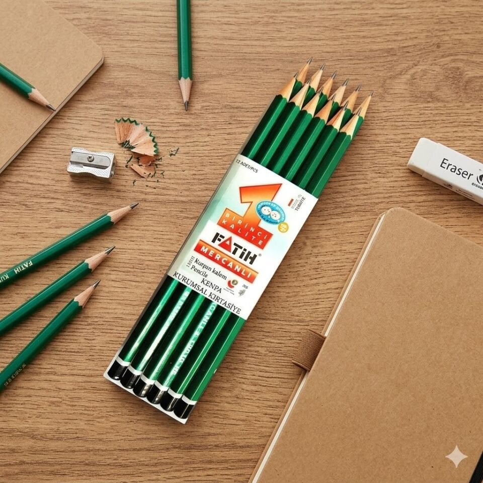 Fatih Mercanlı Siyah Kurşun Kalem 12 Li