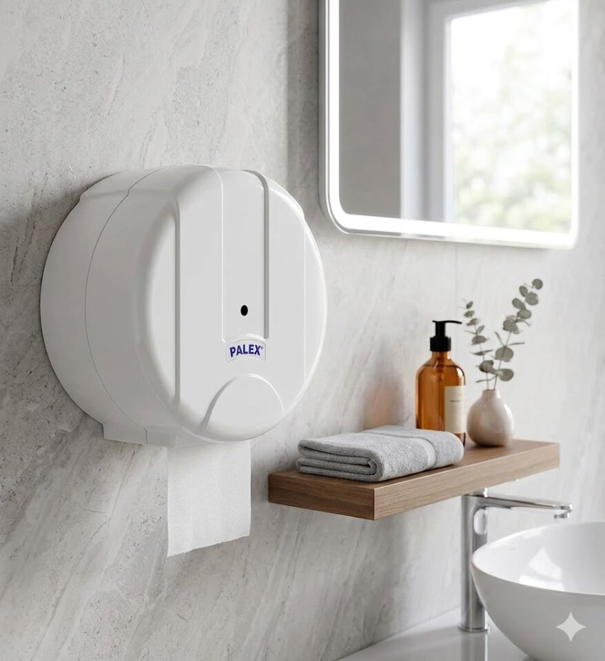 Pratik Tuvalet Kağıdı Dispenseri Beyaz