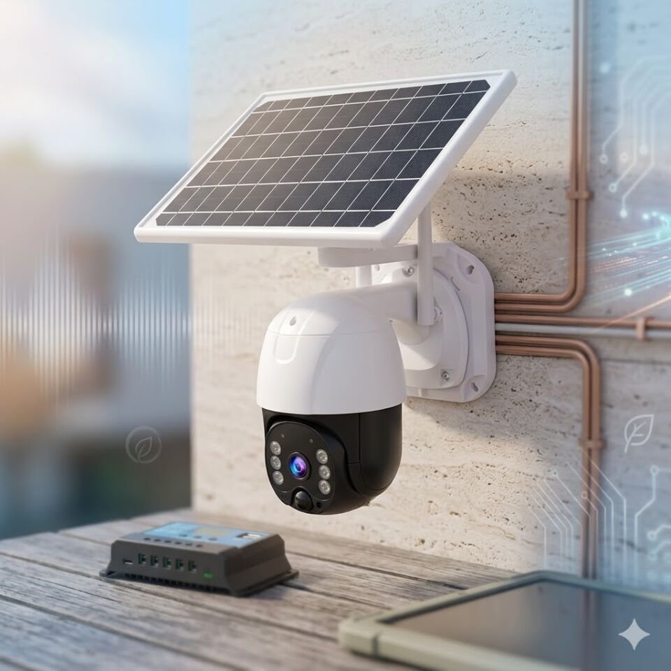 Solar Panelli Su Geçirmez Gece Görüş Destekli Wifi Bağlantılı Güvenlik Kamerası