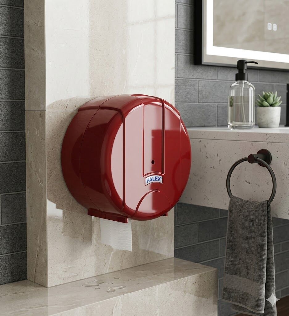 Mini Pratik Tuvalet Kağıdı Dispenseri Kırmızı