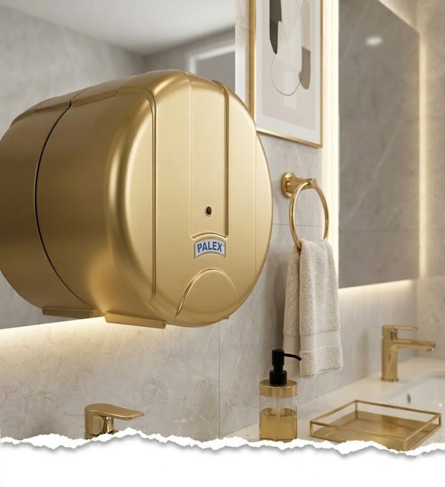 Mini Pratik Tuvalet Kağıdı Dispenseri Gold