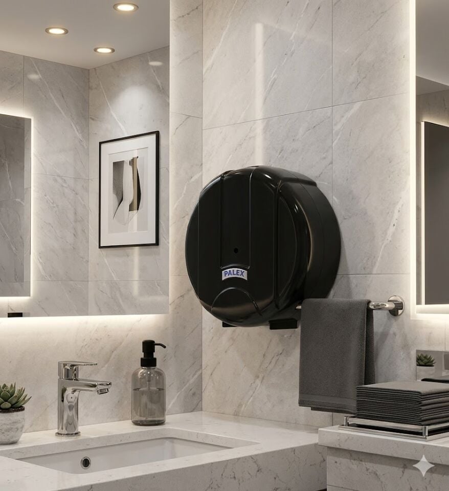 Mini Pratik Tuvalet Kağıdı Dispenseri Siyah