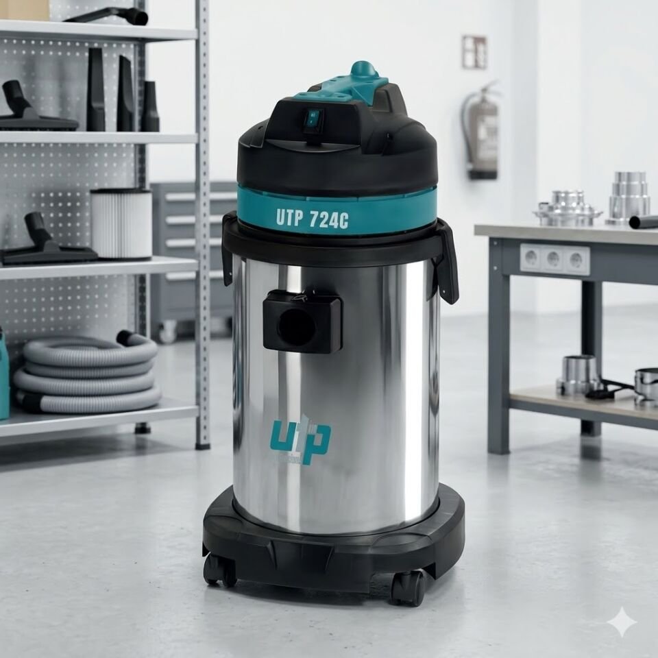 Sanayi Tipi Tek Motorlu Süpürge Inox Gövde – 32 Lt.