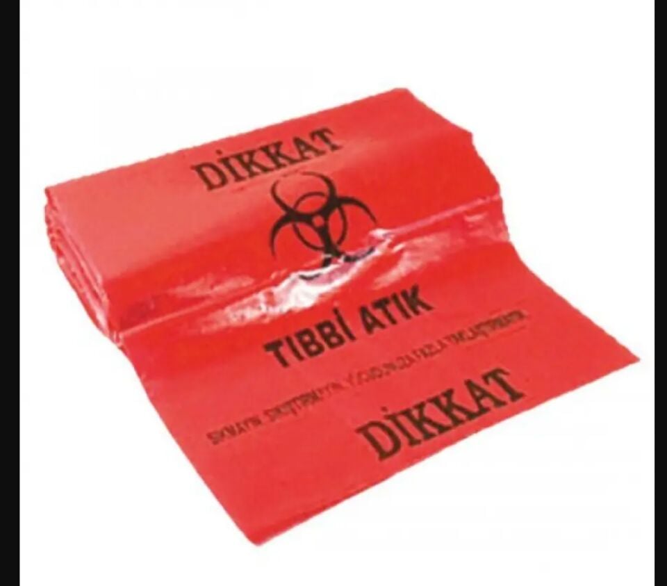 Tıbbı Atık Baskılı Kırmızı  Jumbo Çöp Poşeti 813 Gr 80*110