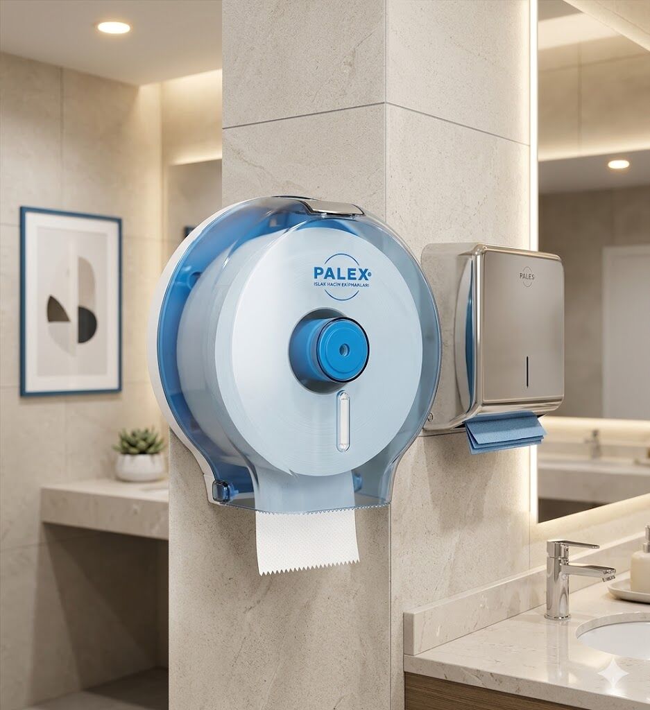 Jumbo Tuvalet Kağıdı Dispenseri Şeffaf Mavi