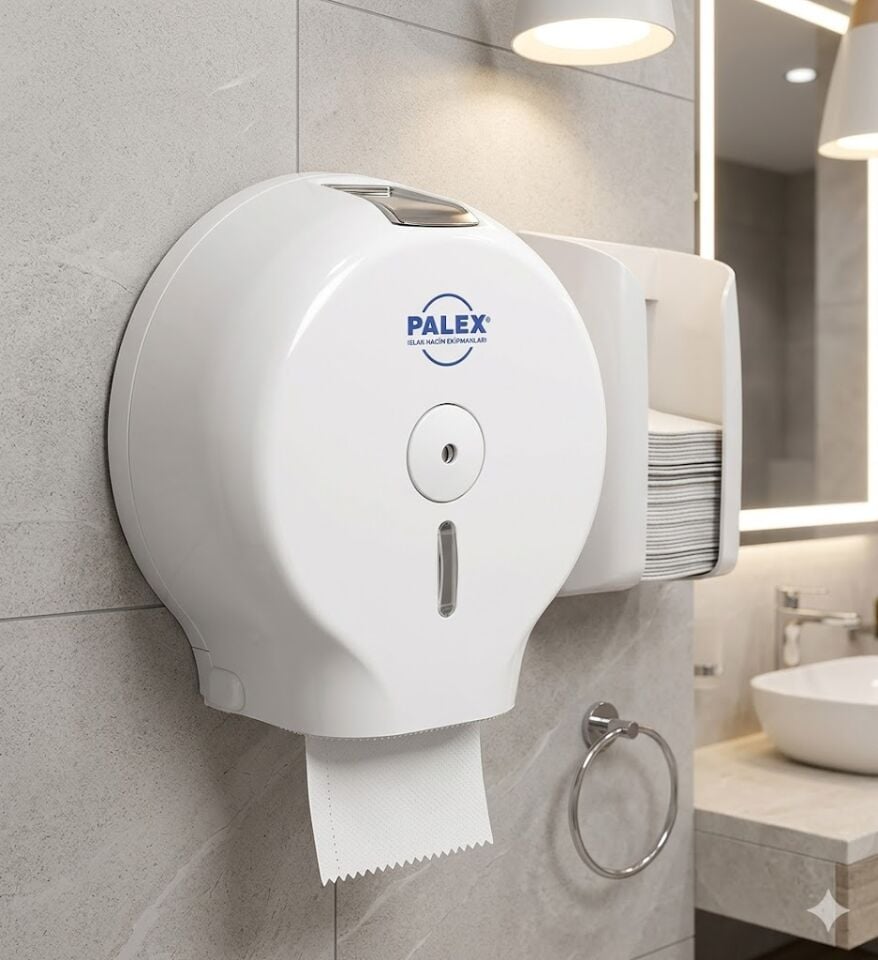 Jumbo Tuvalet Kağıdı Dispenseri Beyaz