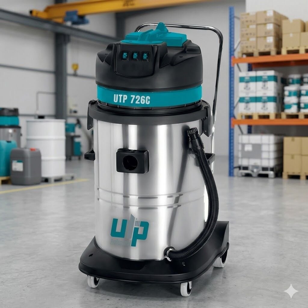 Sanayi Tipi Üç Motorlu Süpürge Inox Gövde – 72 Lt.