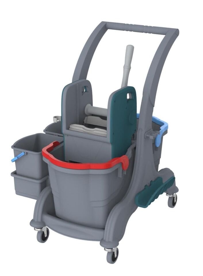 Herkül Çift Kovalı Temizlik Seti (Herkül Set Kovası ''Hsk810'', Herkül Plastik Pres ''Hpp794'', Kat Arabası Küçük Kovası ''Kk796'') 2X25 Lt