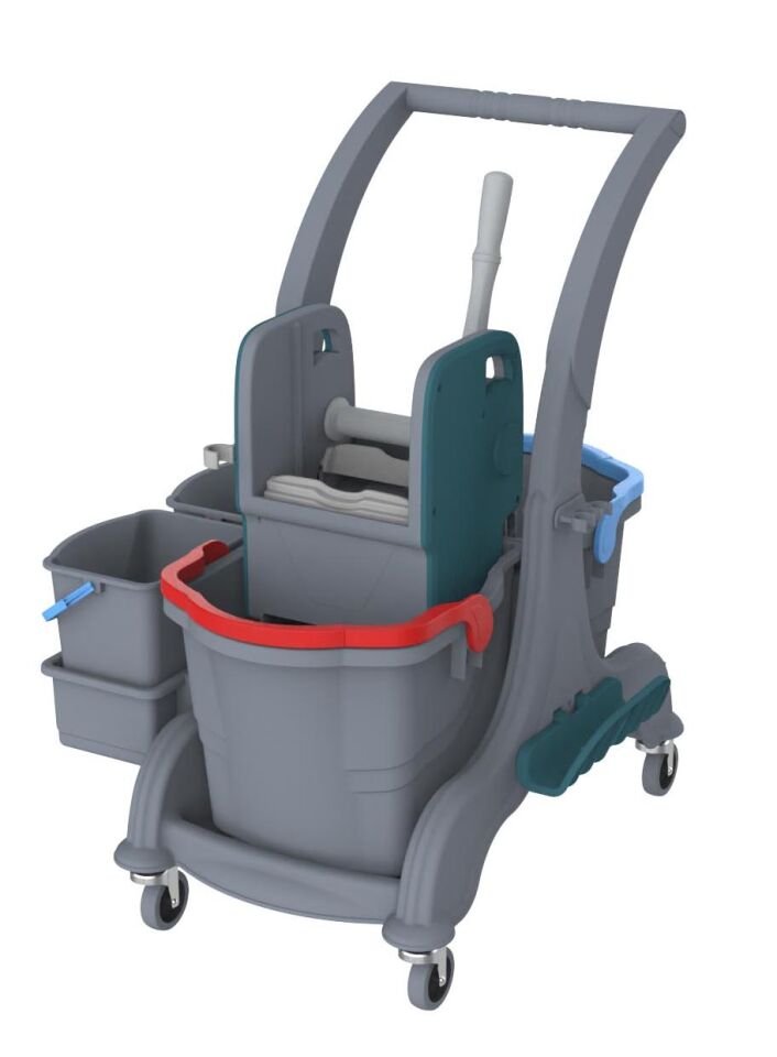 Herkül Çift Kovalı Temizlik Seti (Herkül Set Kovası ''Hsk810'', Herkül Plastik Pres ''Hpp794'', Kat Arabası Küçük Kovası ''Kk796'') 2X25 Lt