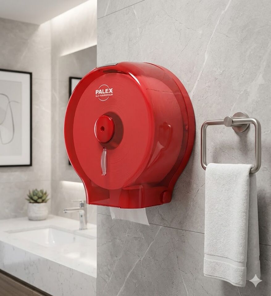 Jumbo Tuvalet Kağıdı Dispenseri Kırmızı