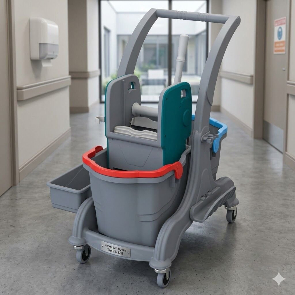 Herkül Çift Kovalı Temizlik Seti (Herkül Set Kovası ''Hsk810'', Herkül Plastik Pres ''Hpp794'')  2X25 Lt