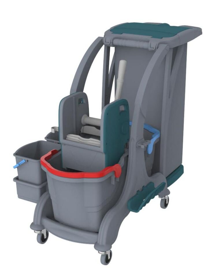 Herkül Çift Kovalı Temizlik Seti (Herkül Set Kovası ''Hsk810'', Herkül Plastik Pres ''Hpp794'', Kat Arabası Küçük Kovası ''Kk796'', Herkül Temizlik Arabaları Brandası 70 Lt ''1S-Br-000009'') 2X25 Lt