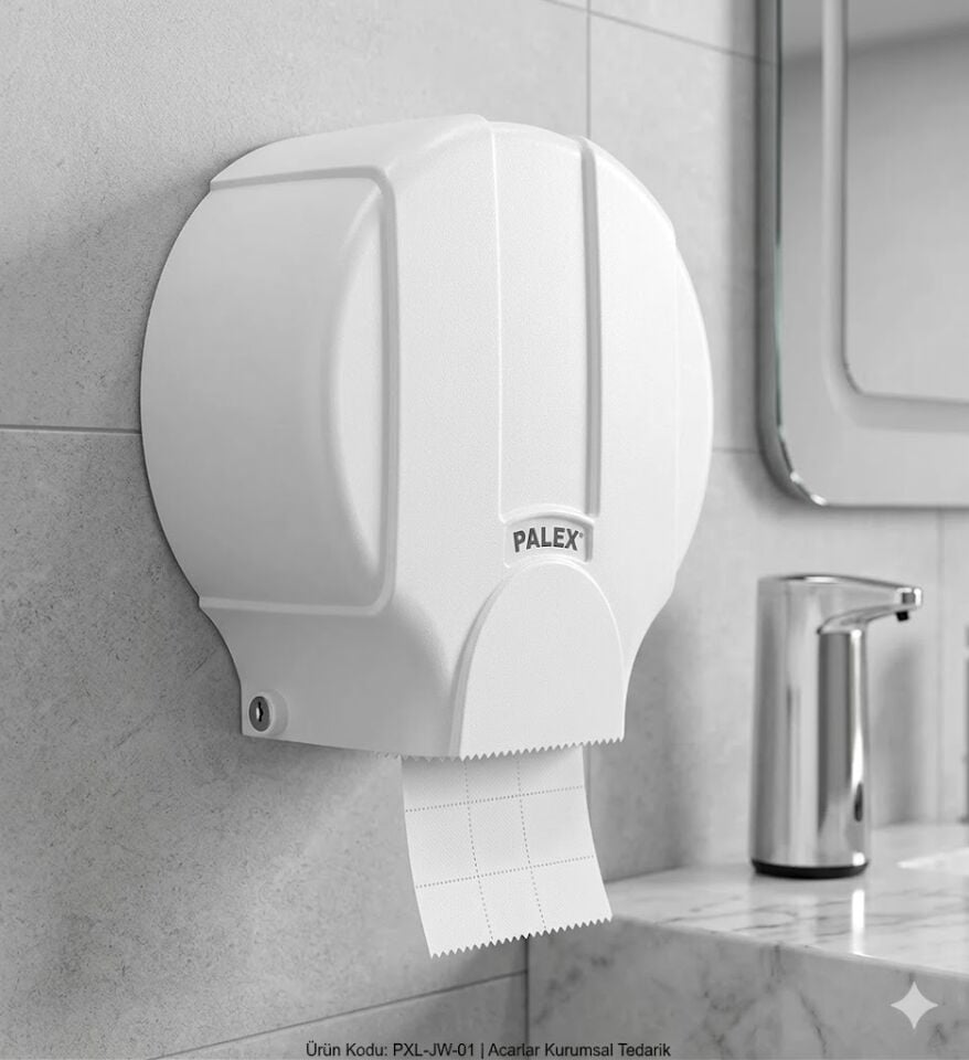 Standart Jumbo Tuvalet Kağıdı Dispenseri Beyaz