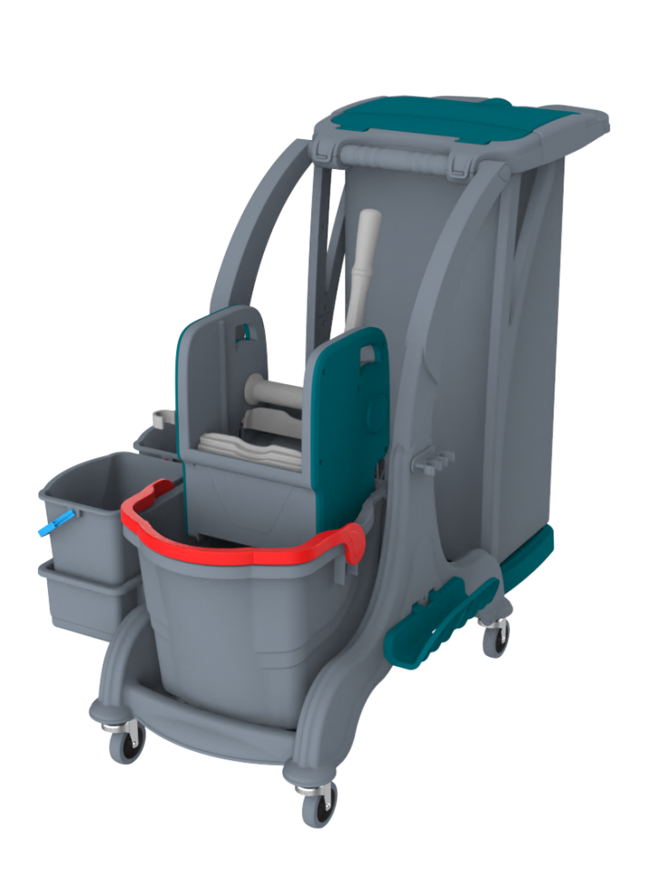 Herkül Tek Kovalı Temizlik Seti (Herkül Set Kovası ''Hsk810'', Herkül Plastik Pres ''Hpp794'', Kat Arabası Küçük Kovası ''Kk796'', Herkül Temizlik Arabaları Brandası 70 Lt ''1S-Br-000009'') 1X25 Lt