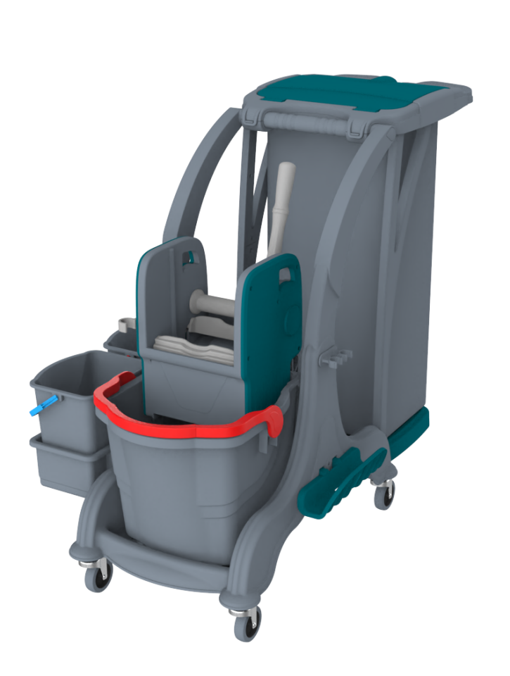 Herkül Tek Kovalı Temizlik Seti (Herkül Set Kovası ''Hsk810'', Herkül Plastik Pres ''Hpp794'', Kat Arabası Küçük Kovası ''Kk796'', Herkül Temizlik Arabaları Brandası 70 Lt ''1S-Br-000009'') 1X25 Lt