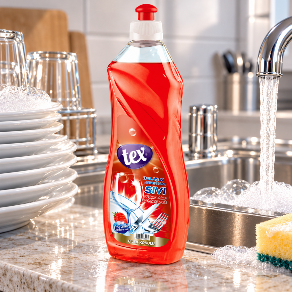 Tex Sıvı Bulaşık Deterjanı Çilekli 500 Gr
