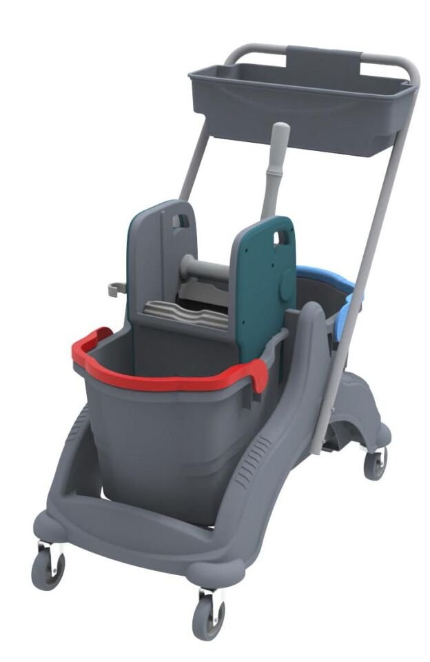 Herkül Çift Kovalı Temizlik Seti (Herkül Set Kovası ''Hsk810'', Herkül Plastik Pres ''Hpp794'', Metal İtme Kolu) 2X25 Lt